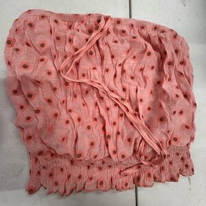 Juniors strapless floral crop top - size small